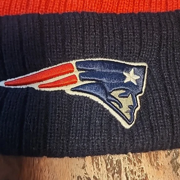 NFL Patriots Striped Beanie - Navy, Red, and White - Picture 2 of 3